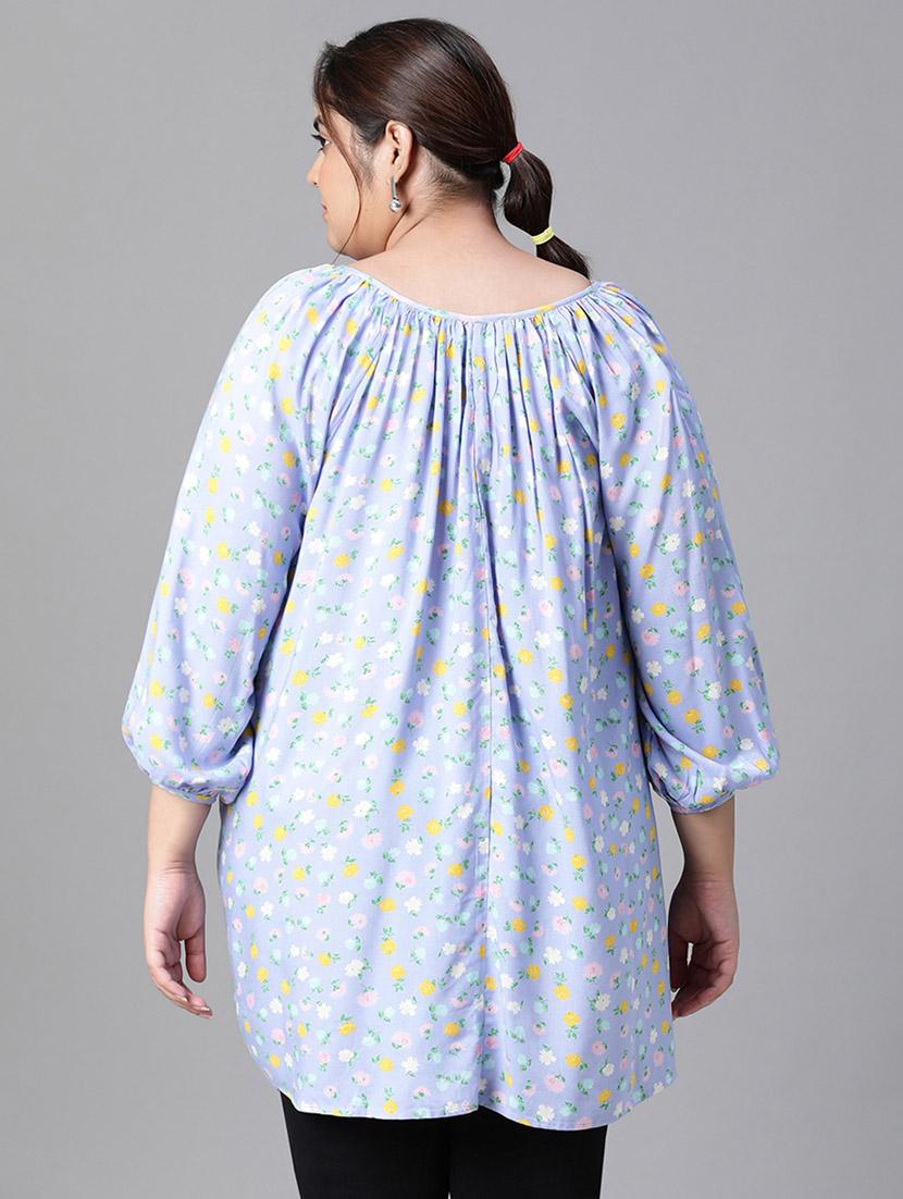 plus size women floral print high low top - 20592400 - Standard Image - 3