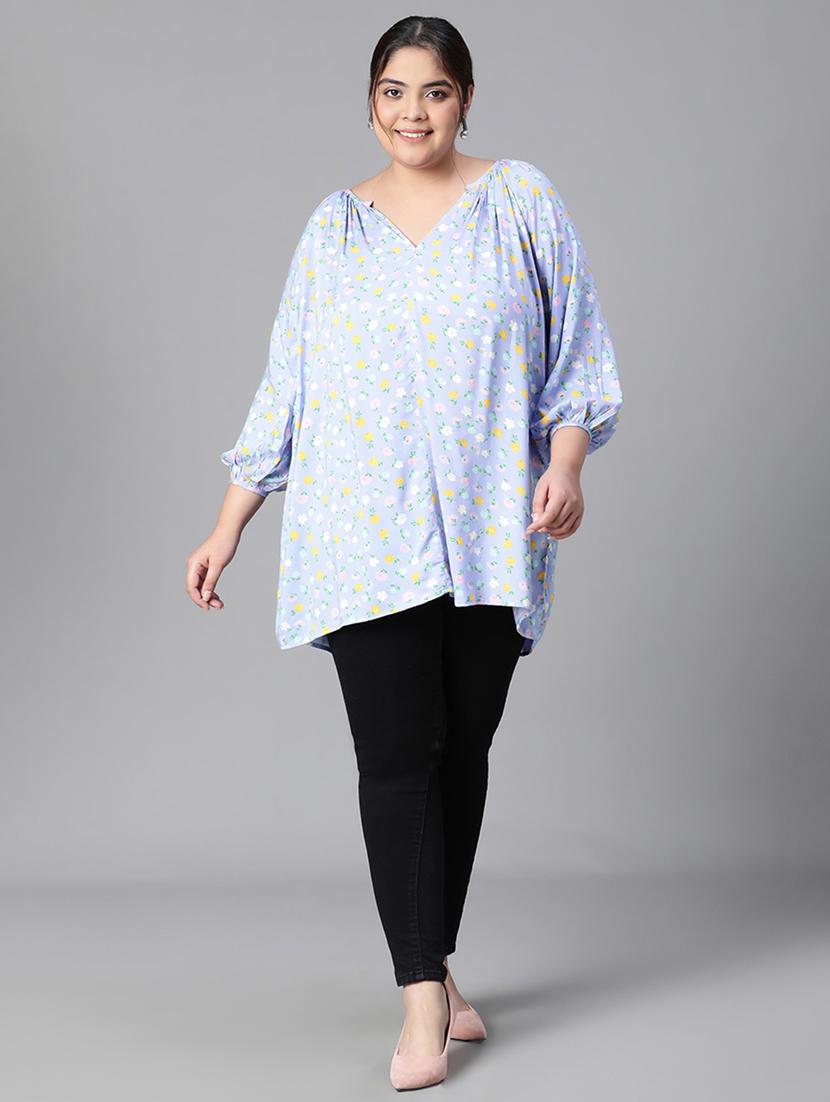plus size women floral print high low top - 20592400 - Standard Image - 5