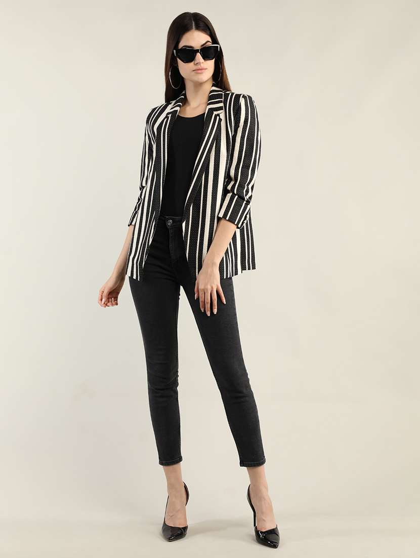 women striped regular coat - 20592511 -  Standard Image - 3