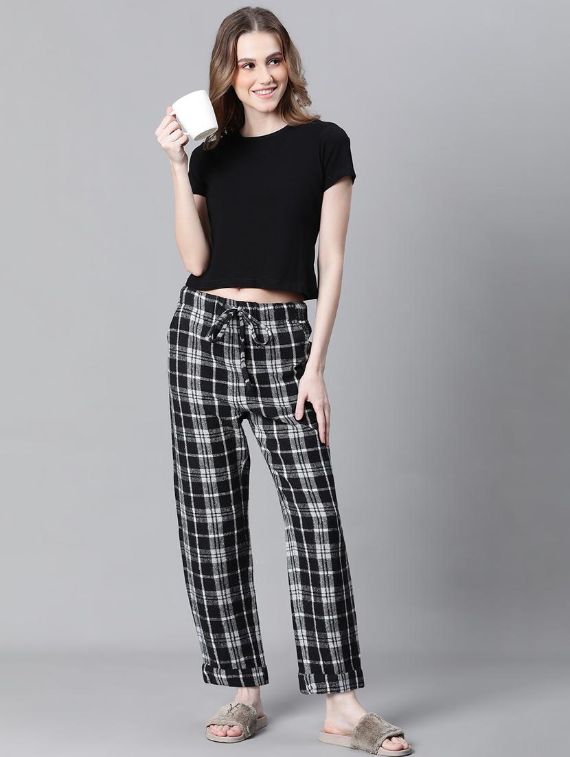 women black checkered pajama - 20592567 - Standard Image - 3