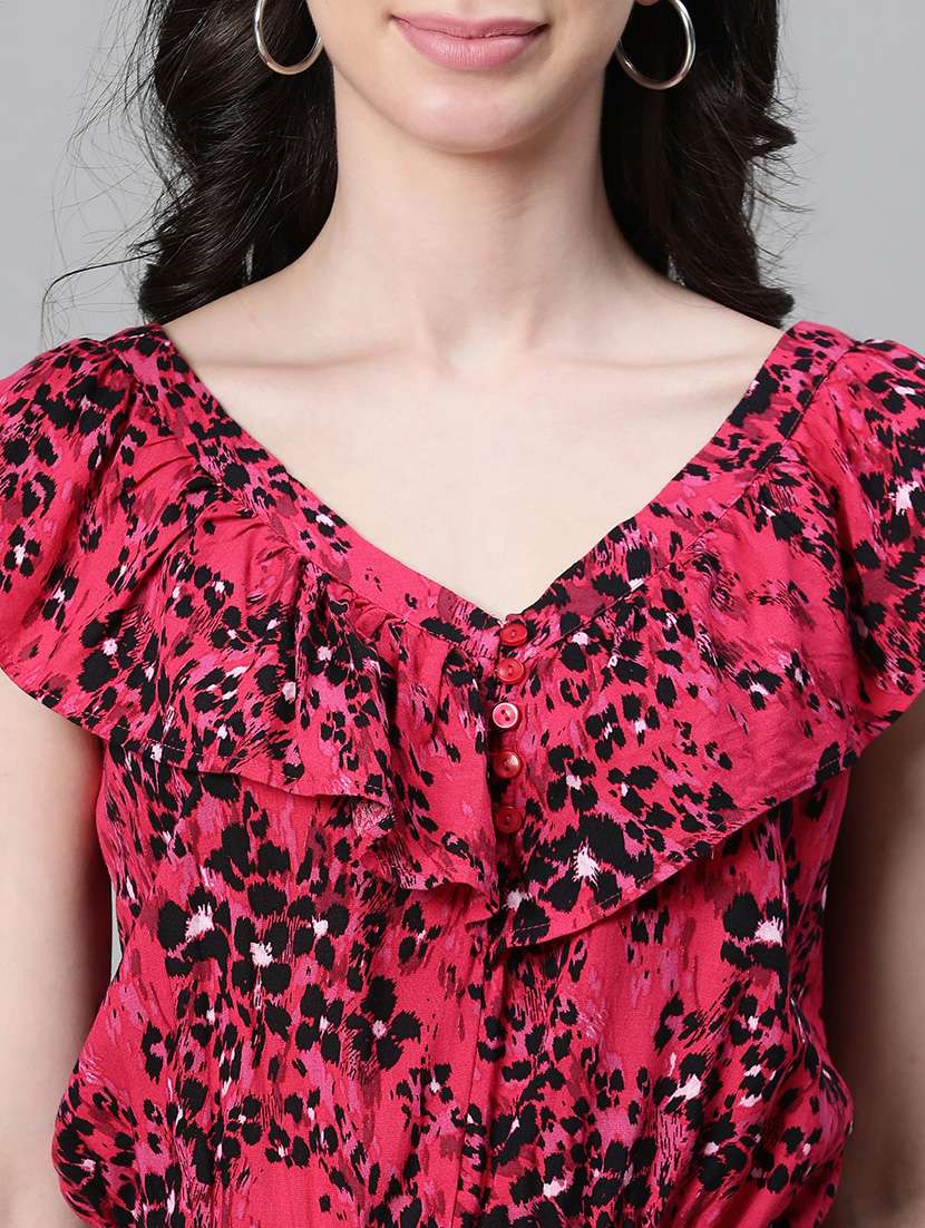 women pink printed detailed romper - 20592625 -  Standard Image - 5