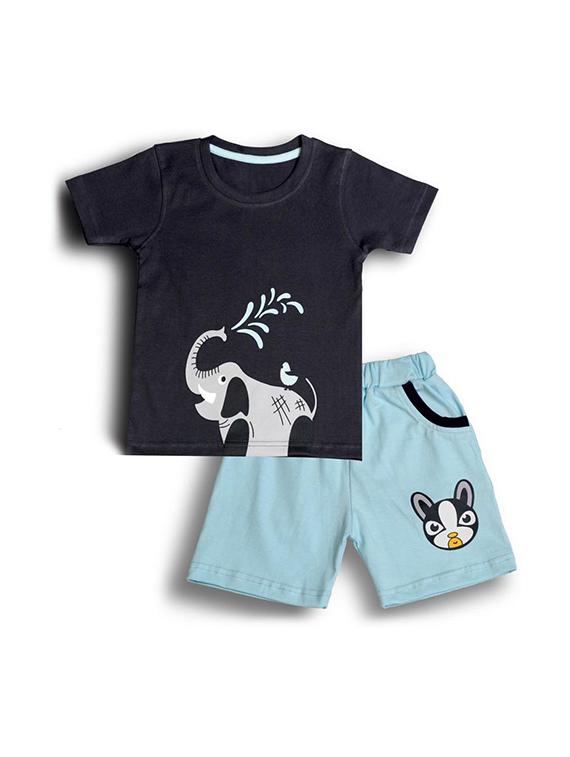 boys printed shorts twin set - 20592711 - Zoom Image - 0