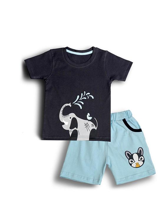 boys printed shorts twin set - 20592712 - Zoom Image - 0