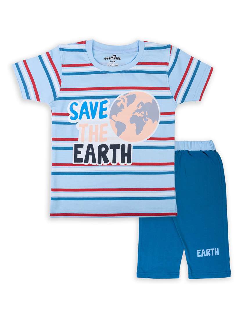 boys printed capri twin set - 20592754 - Zoom Image - 0