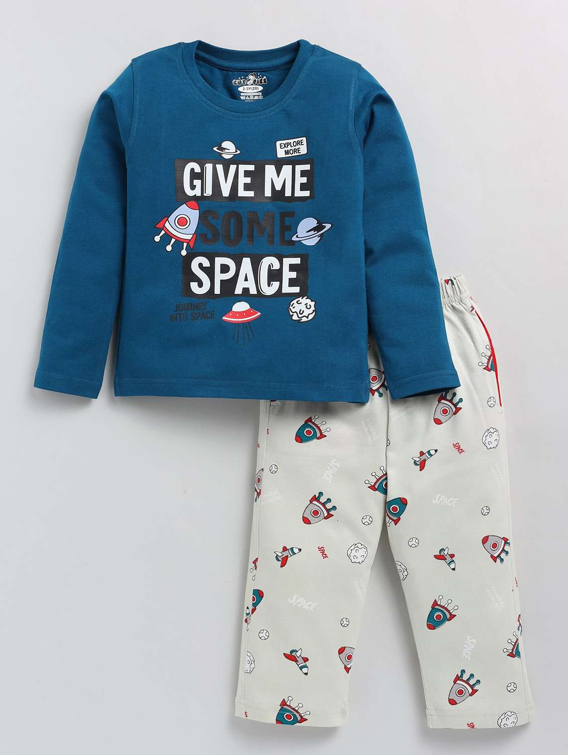 boys printed t-shirt & pajama set