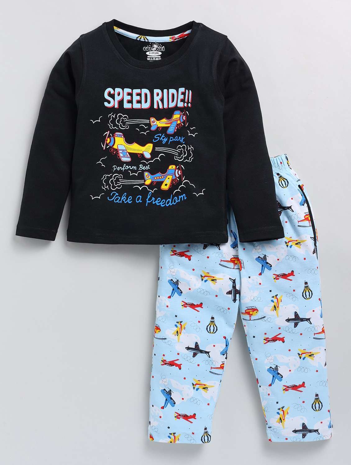 boys printed t-shirt & pajama set