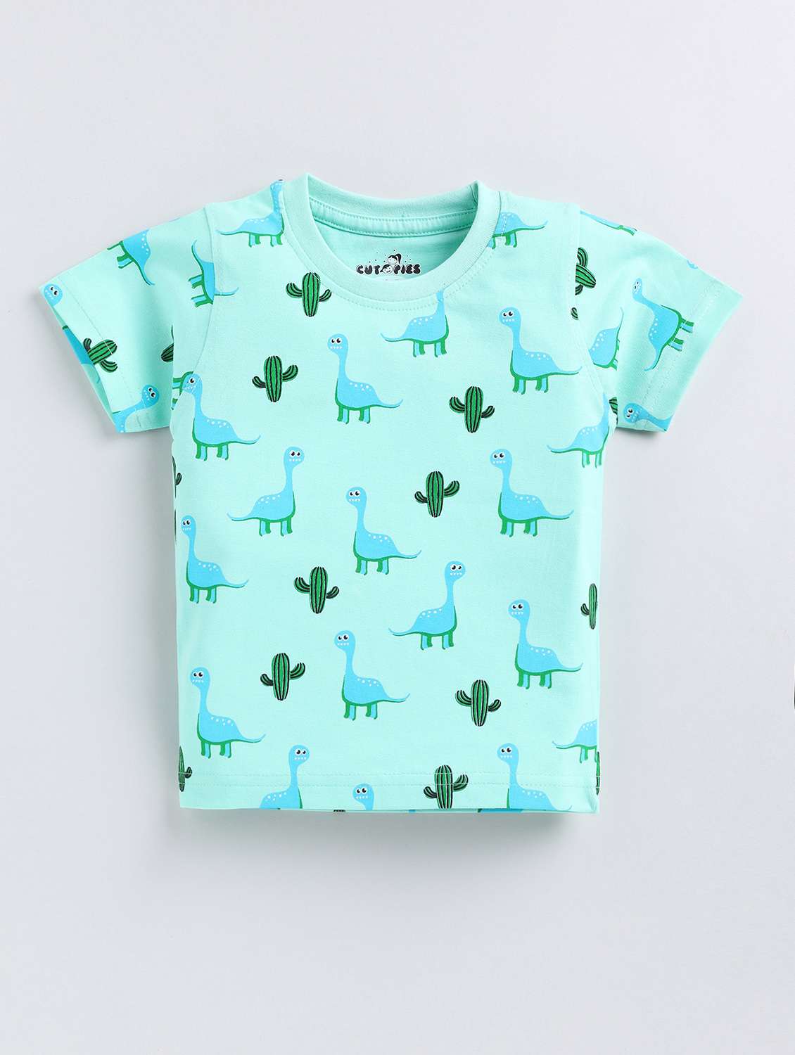 boys blue quirky printed round neck t-shirt