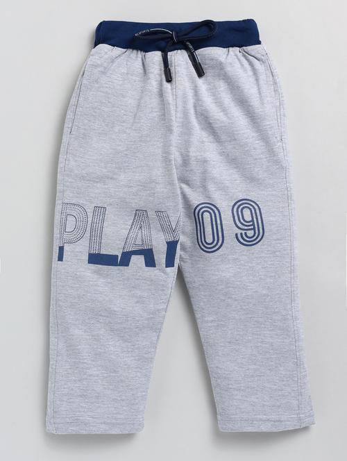 kids grey typographic regular track pant - 20593068 -  Standard Image - 0