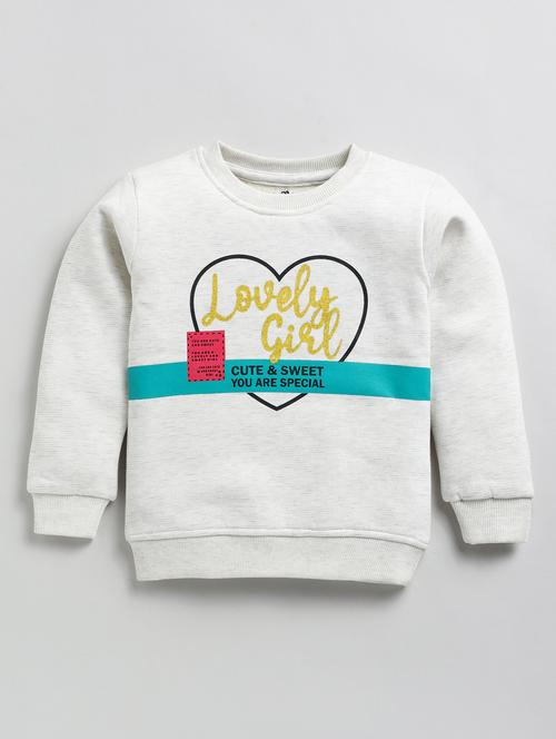 girls round neck typographic regular sweatshirt - 20593184 -  Standard Image - 0