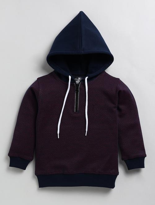 navy & red chevron print hooded sweatshirt - 20593186 -  Standard Image - 0