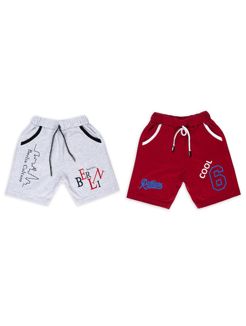 boys set of 2 typographic regular shorts