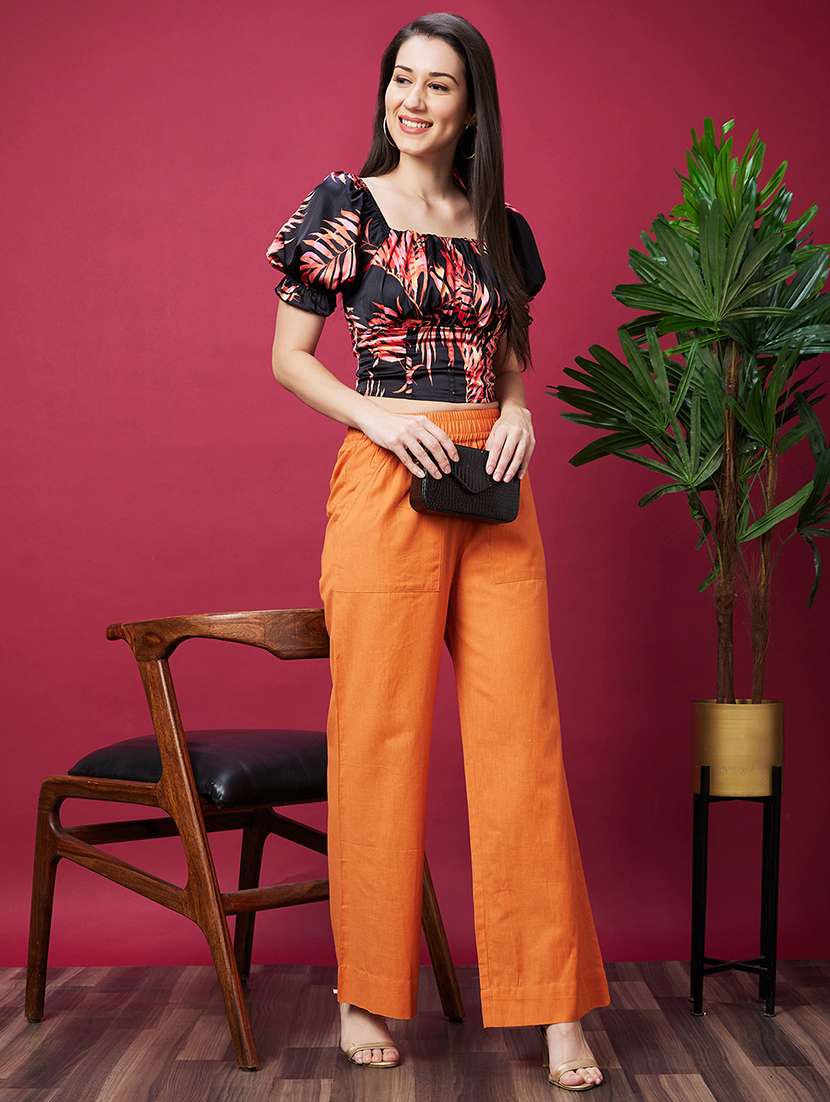 women solid wide leg trouser - 20594210 -  Standard Image - 3