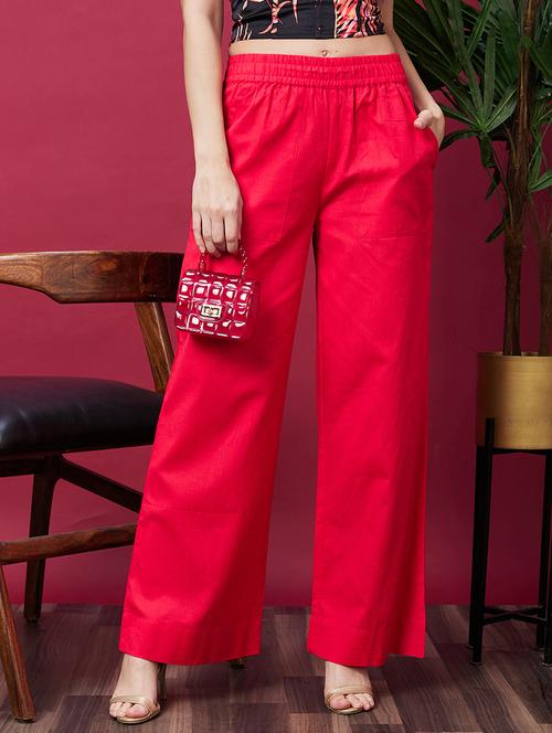 women solid wide leg trouser - 20594211 -  Standard Image - 0