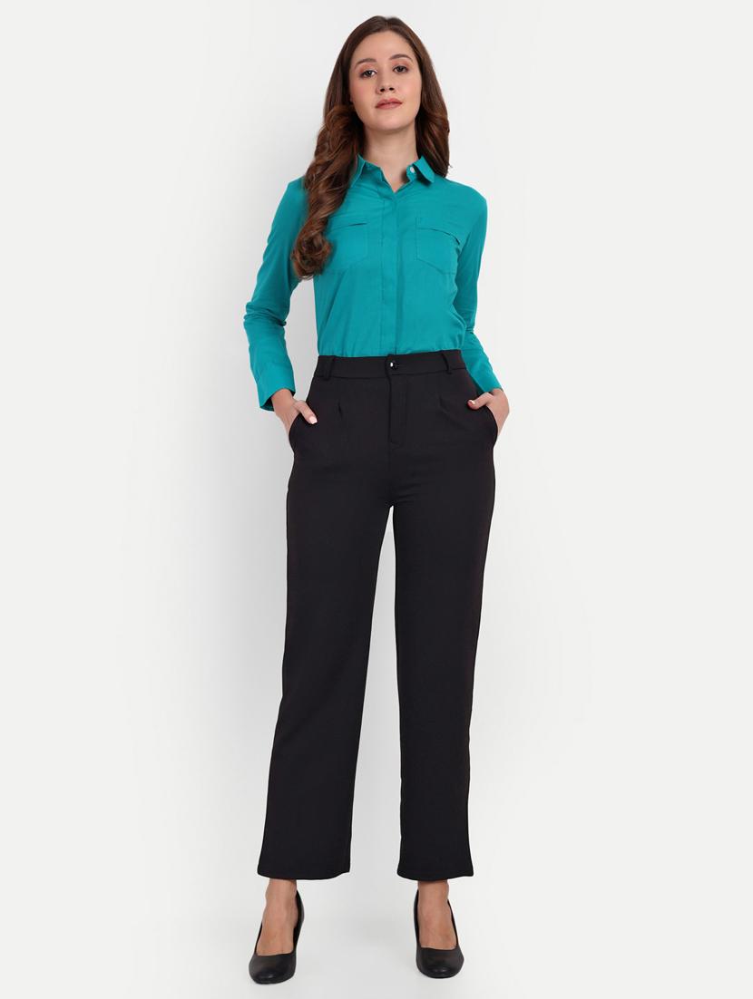 black viscose pleated trouser - 20594335 - Standard Image - 3