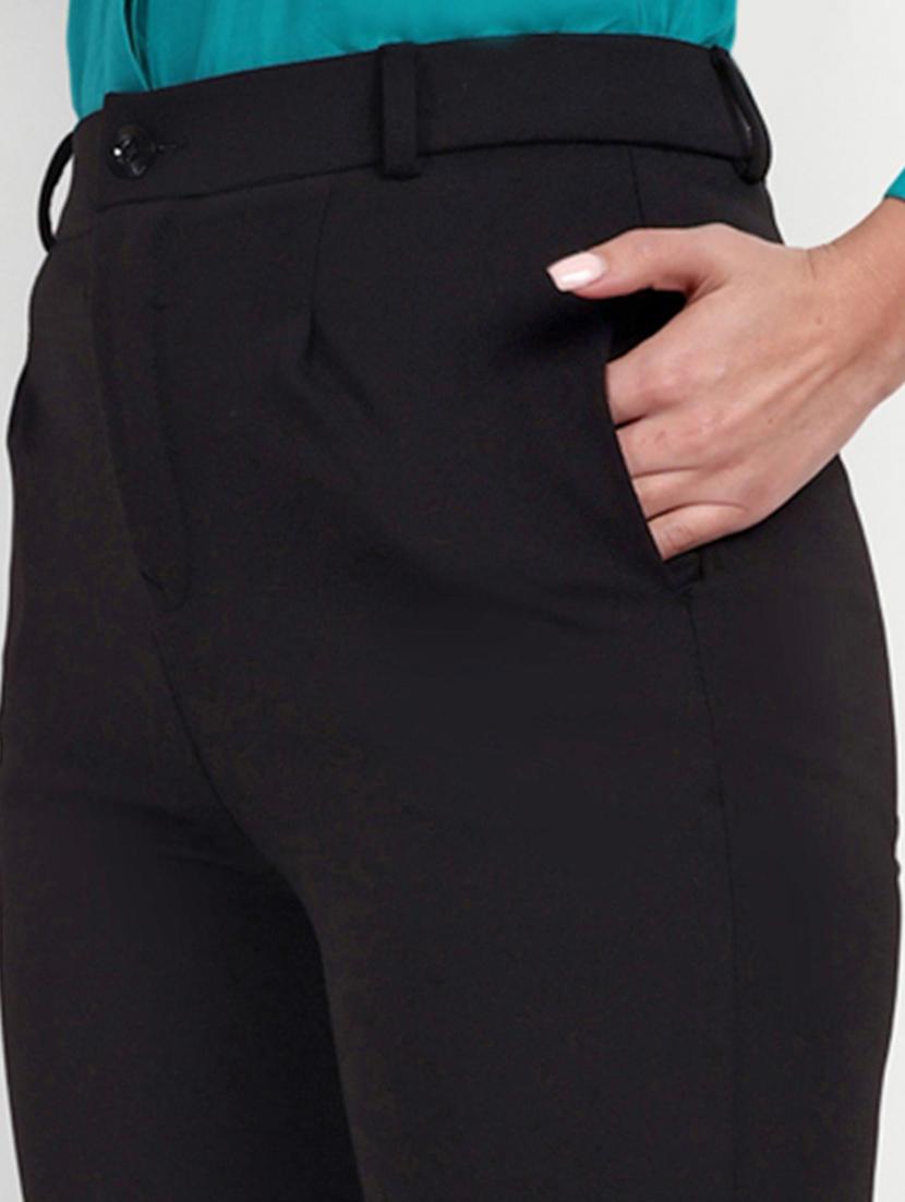 black viscose pleated trouser - 20594335 - Standard Image - 5