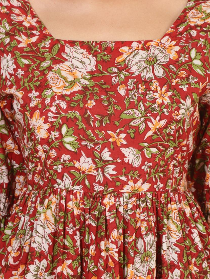 women red floral printed fit & flare dress - 20594464 - Standard Image - 3