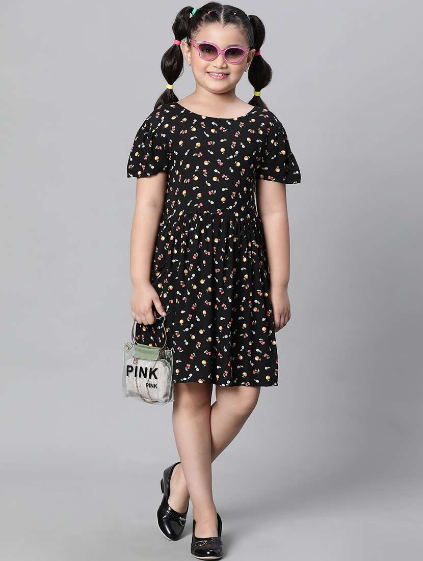 girls round neck short sleeves frock - 20594518 -  Standard Image - 3