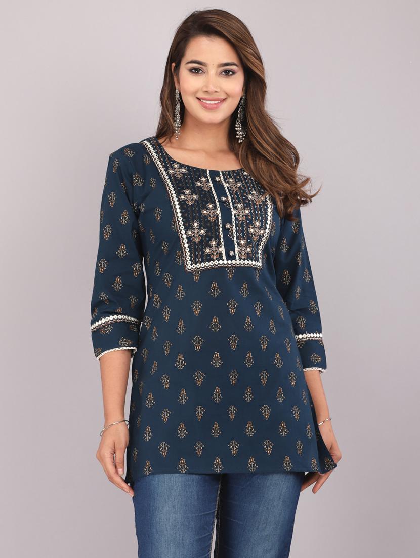 women block printed straight kurti - 20594560 - Zoom Image - 0