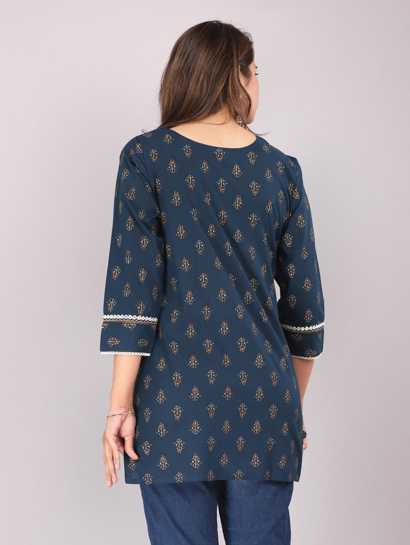 women block printed straight kurti - 20594560 - Standard Image - 3
