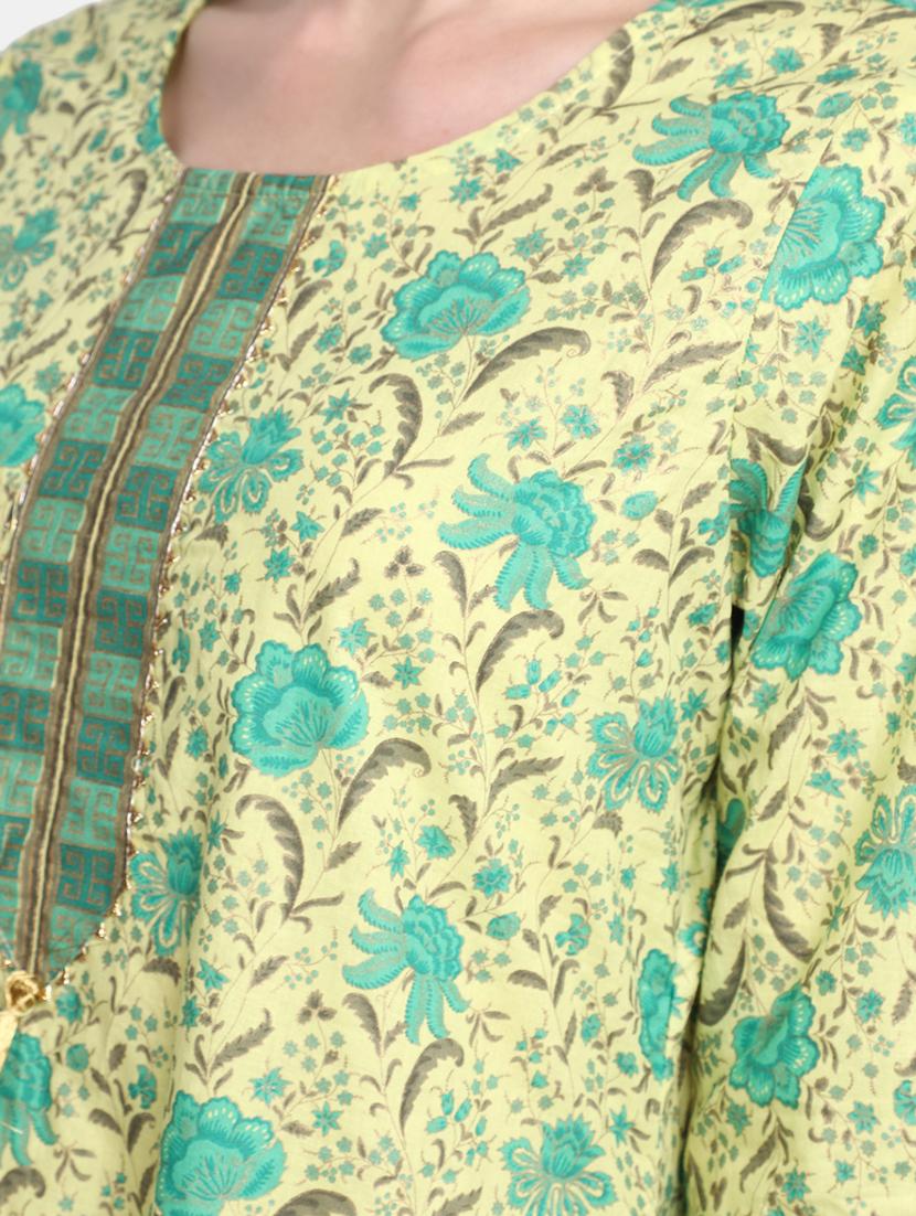 floral print cotton straight kurta - 20594660 - Standard Image - 5