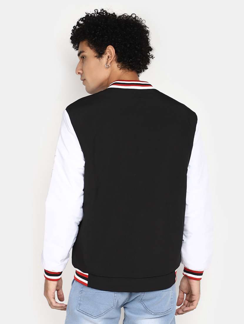 men color block long sleeve varsity jacket - 20594710 -  Standard Image - 3