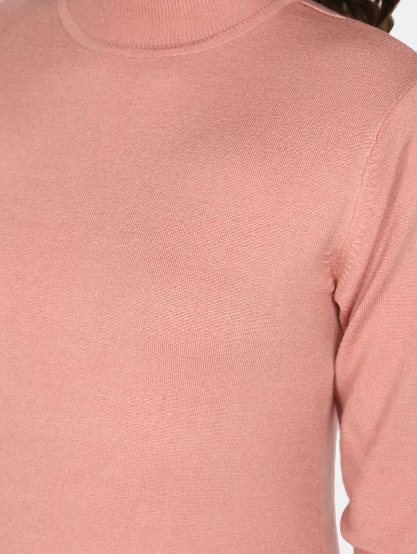 women solid mock neck pullover - 20594733 -  Standard Image - 5