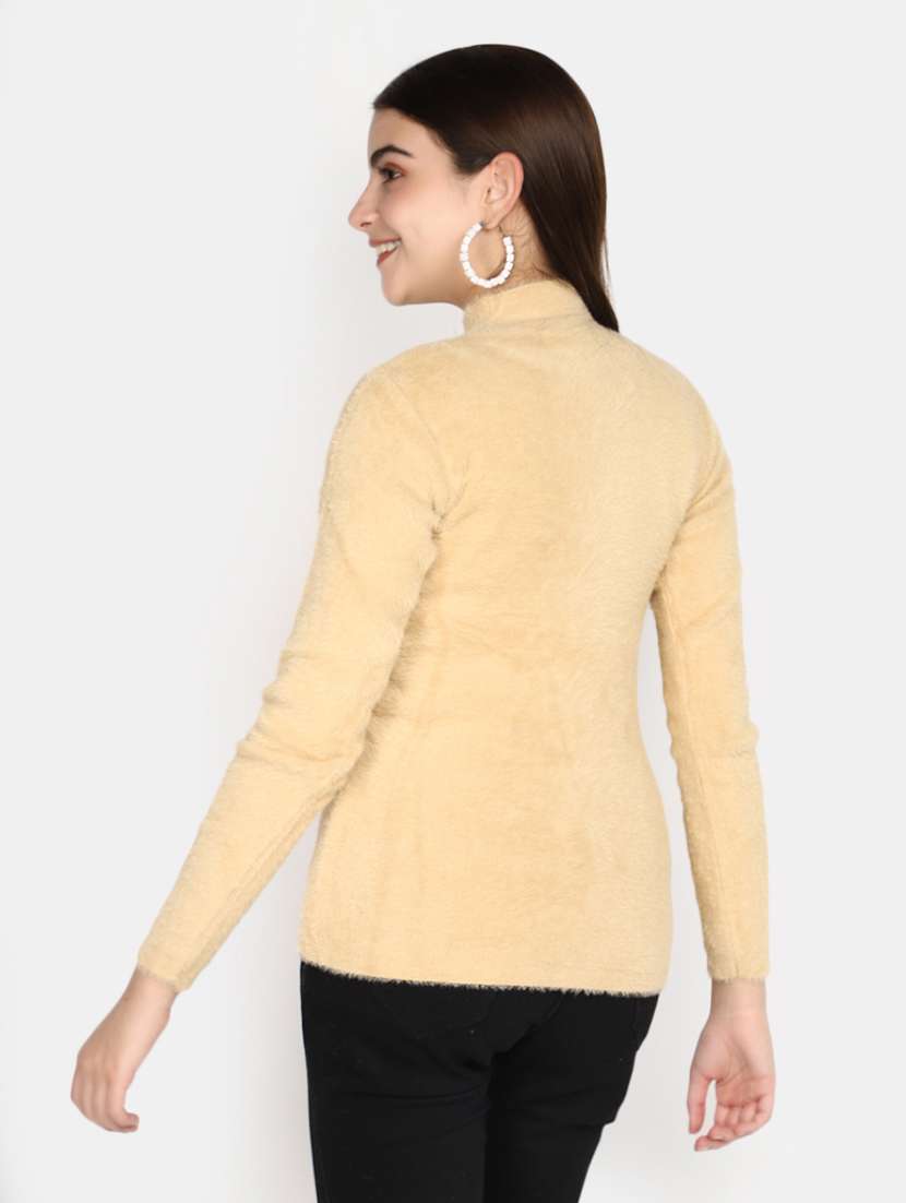 women solid long sleeves pullover - 20594750 -  Standard Image - 3