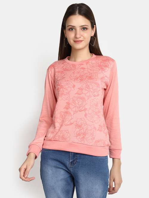 women floral print sleeves pullover - 20594757 -  Standard Image - 0