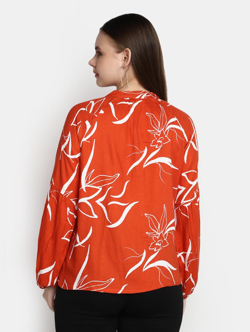 women orange regular fit printed top - 20594773 - Standard Image - 3
