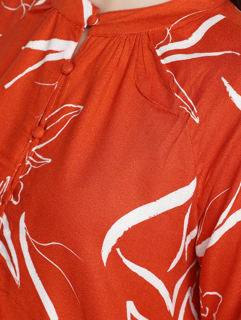 women orange regular fit printed top - 20594773 - Standard Image - 5