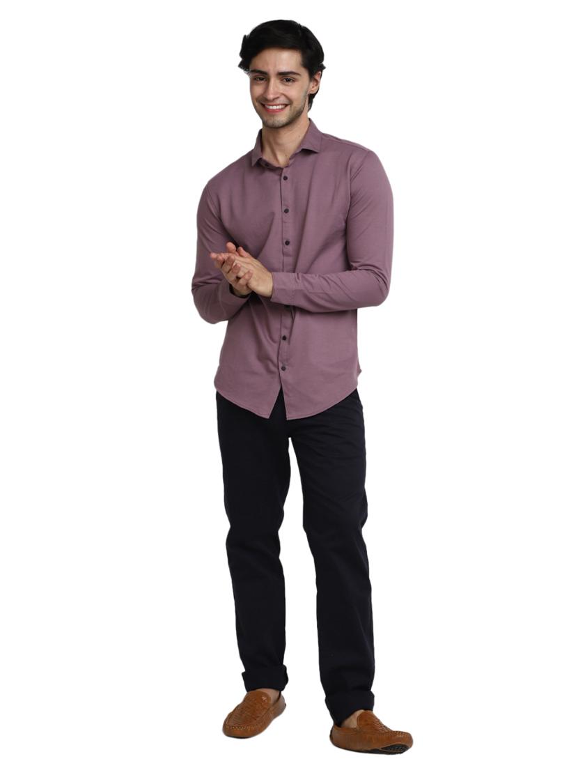 men mid-rise navy blue solid casual chinos - 20594839 - Standard Image - 3