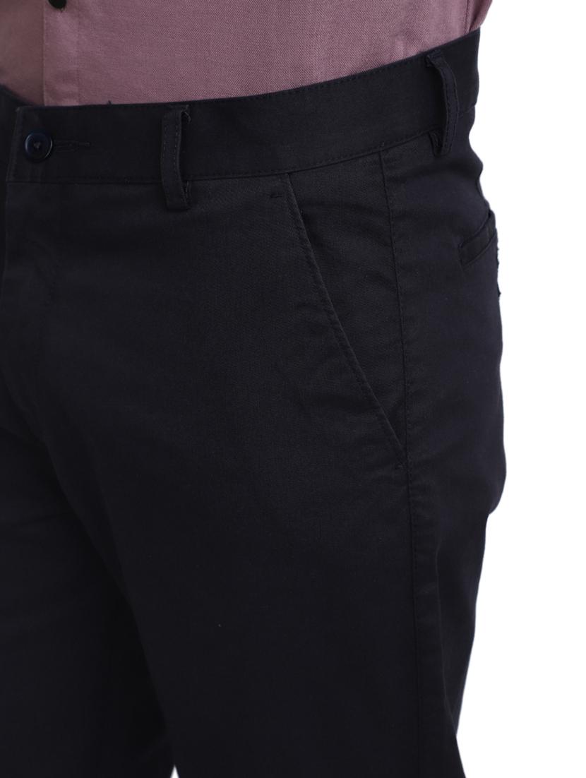 men mid-rise navy blue solid casual chinos - 20594839 - Standard Image - 5