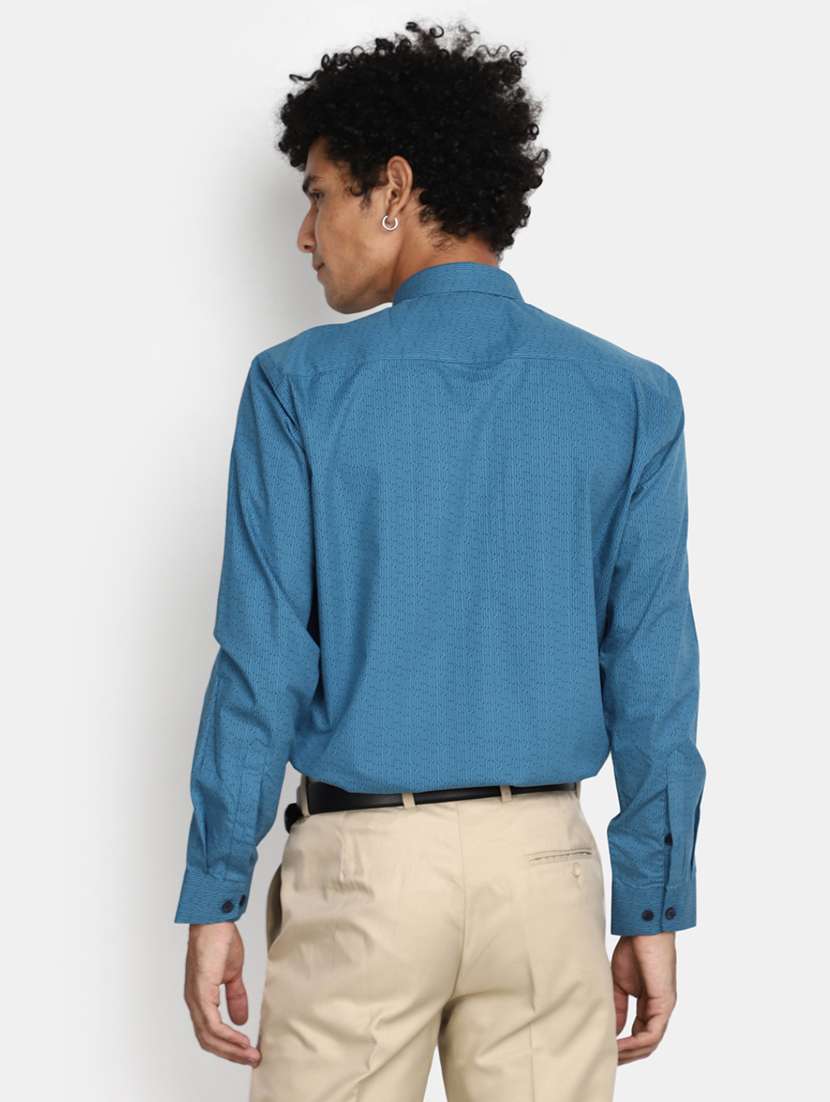 men blue all over printed formal shirt - 20594907 -  Standard Image - 3
