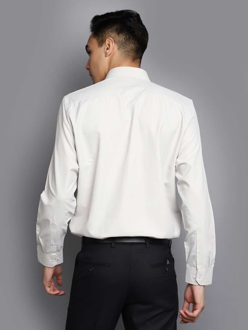 men solid grey formal shirt - 20594914 -  Standard Image - 3