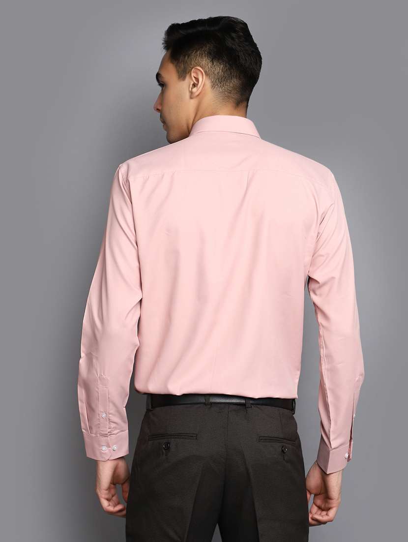 men solid pink formal shirt - 20594916 -  Standard Image - 3