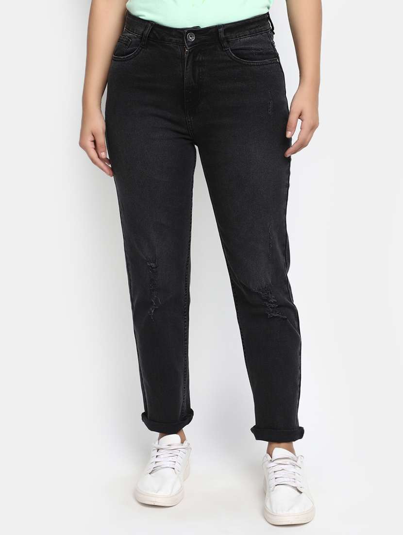 women's plain mom fit jeans