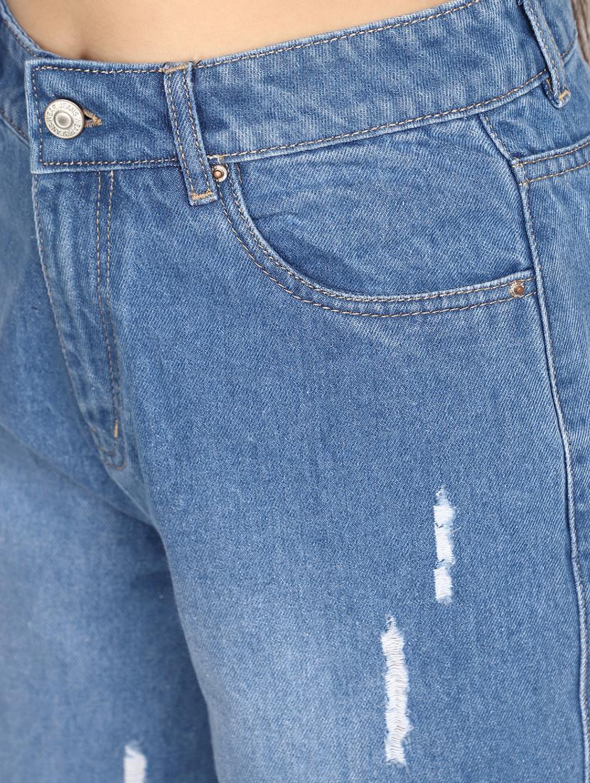 women's distress baggy leg jeans - 20594956 - Standard Image - 5