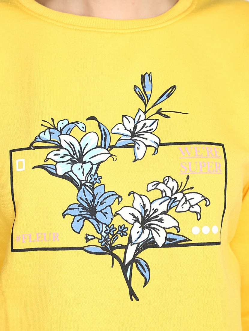 women long sleeved chest print sweatshirt - 20595043 -  Standard Image - 5