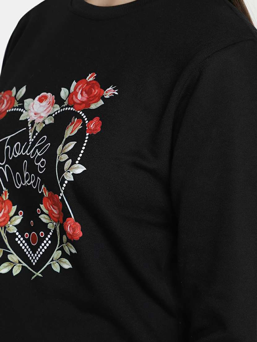 women long sleeved front print sweatshirt - 20595045 -  Standard Image - 5