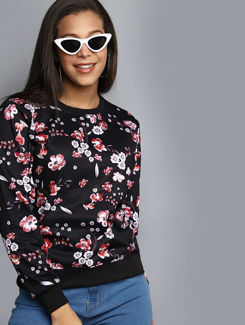 women all over print round neck sweatshirt - 20595047 -  Standard Image - 3