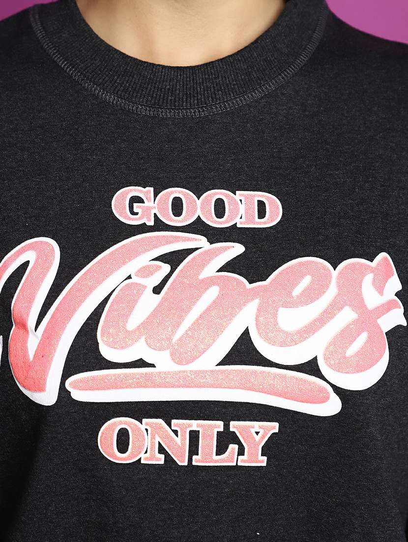 women front print crew neck sweatshirt - 20595050 -  Standard Image - 5