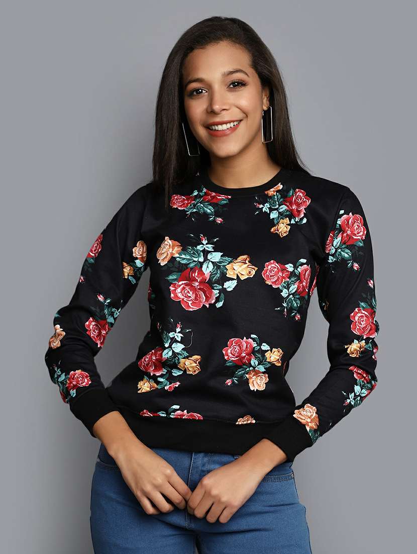 women alll over print crew neck sweatshirt - 20595051 -  Zoom Image - 0