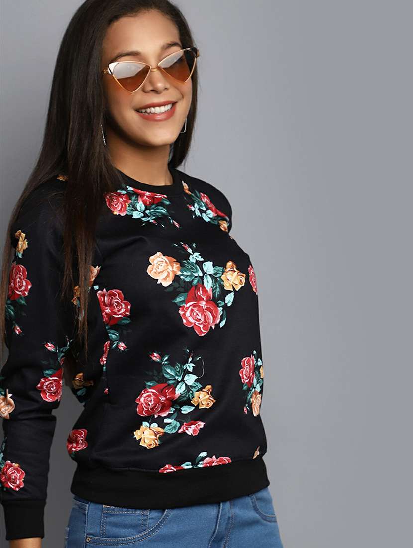 women alll over print crew neck sweatshirt - 20595051 -  Standard Image - 3
