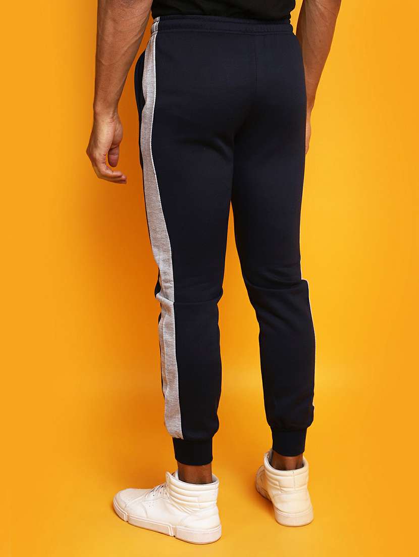 men navy blue side taped joggers - 20595109 -  Standard Image - 3