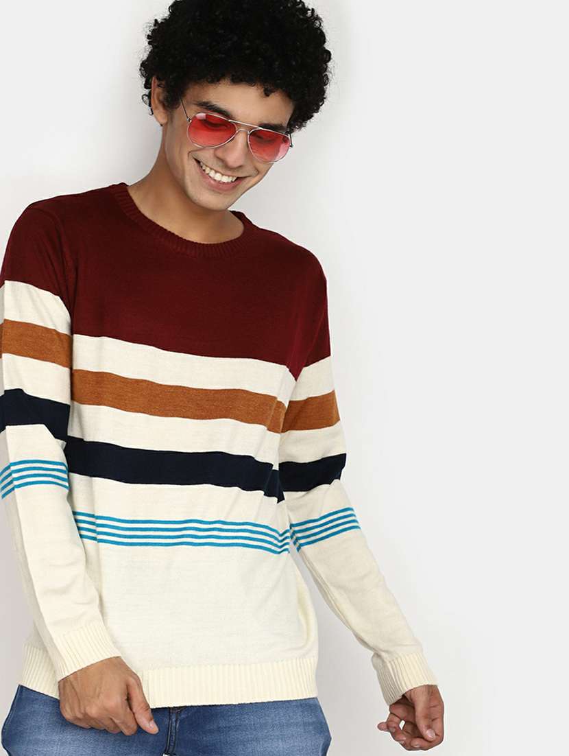 men striped long sleeve regular fit pullover  - 20595118 -  Standard Image - 3