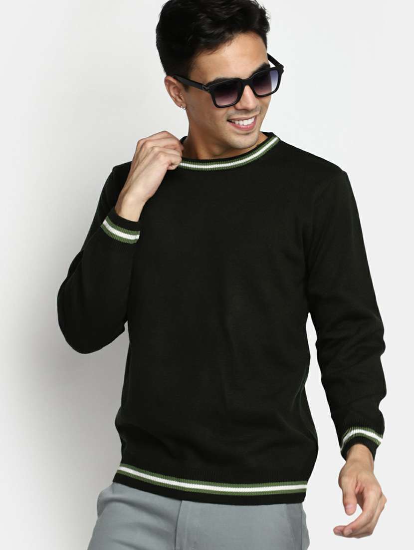 men solid long sleeve regular fit pullover  - 20595133 -  Standard Image - 3