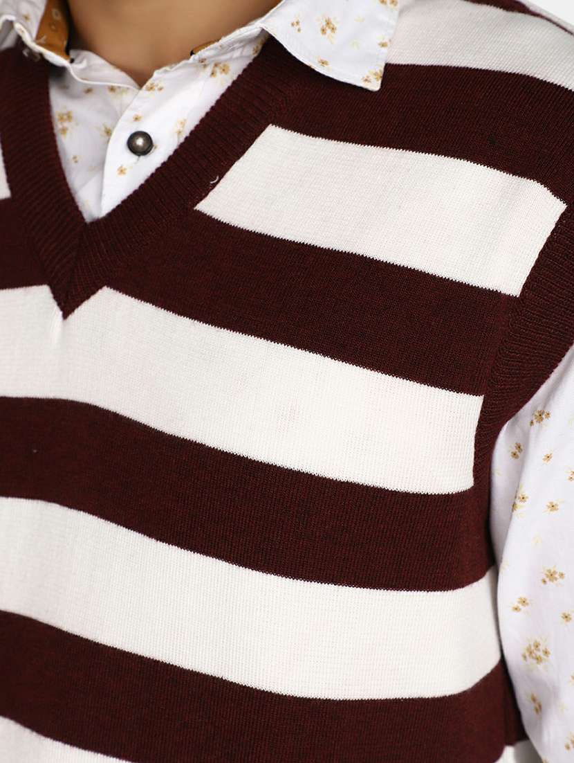 men striped sleeveless regular fit pullover  - 20595149 -  Standard Image - 5