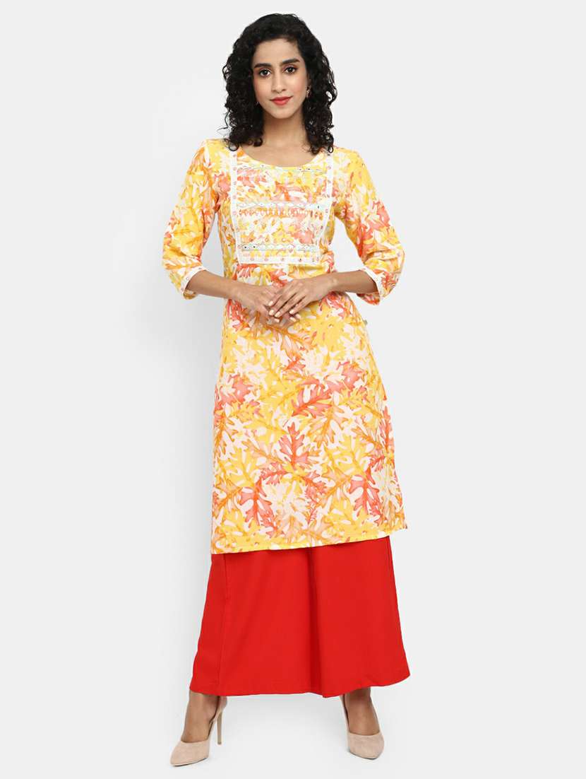 red solid rayon straight palazzo - 20595171 -  Standard Image - 3