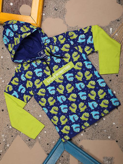 printed full sleeve hooded t-shirt - 20595213 - Standard Image - 0