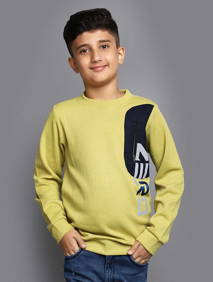 boys yellow full sleeve t-shirt